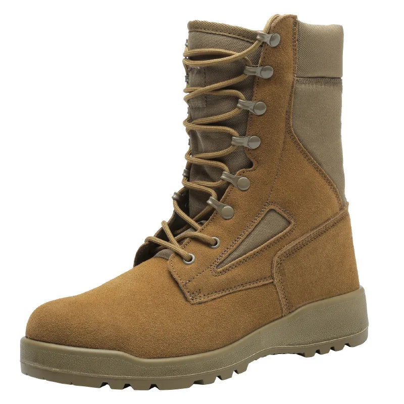 Outdoor Boots  Breathable Solid Soles Fur Suede High Top Mountain Training Boots Desert Boots