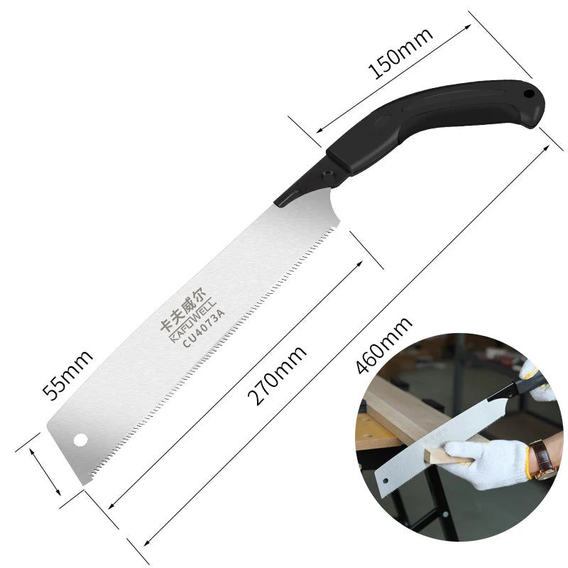 KAFUWELL CU4073A Carpenter's Hand Saw Fine Tooth Carpenter's Dowel Saw Flat Cut Hand Saw