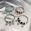New Models 3 Hollow Out Heart Design Pendants Stainless Steel Women Friendship Girl Charm Bracelets Jewelry