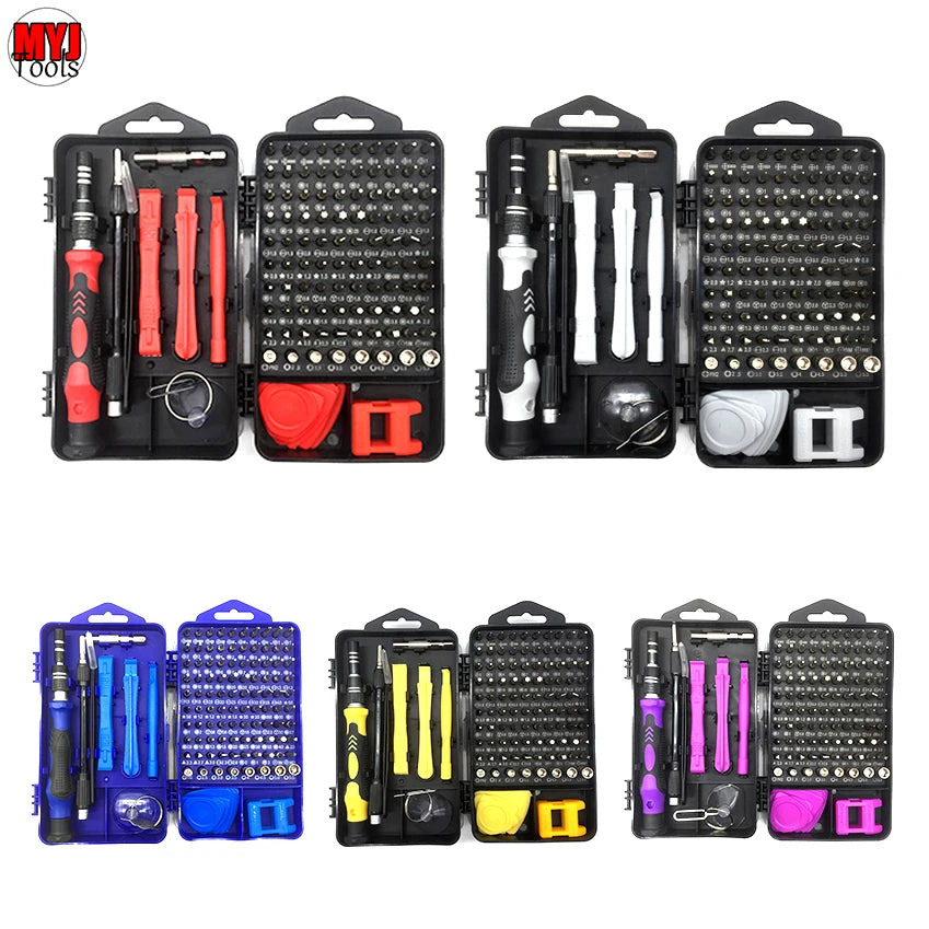 MYJ Precision 115 in 1 Magnetic Screwdriver Bit Set 27mm Durable Heat-treated Chrome-plated  Bits Cell Phone Repair Tool Kit