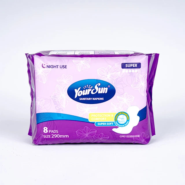 Yazzed Ladies 290Mm Organic a Grade Softcared Sanitarywomen Pad Oem in Ghana
