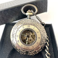 Roman Flower Mechanical Watch Glow in Dark Automatic Mechanical Pocket Watches