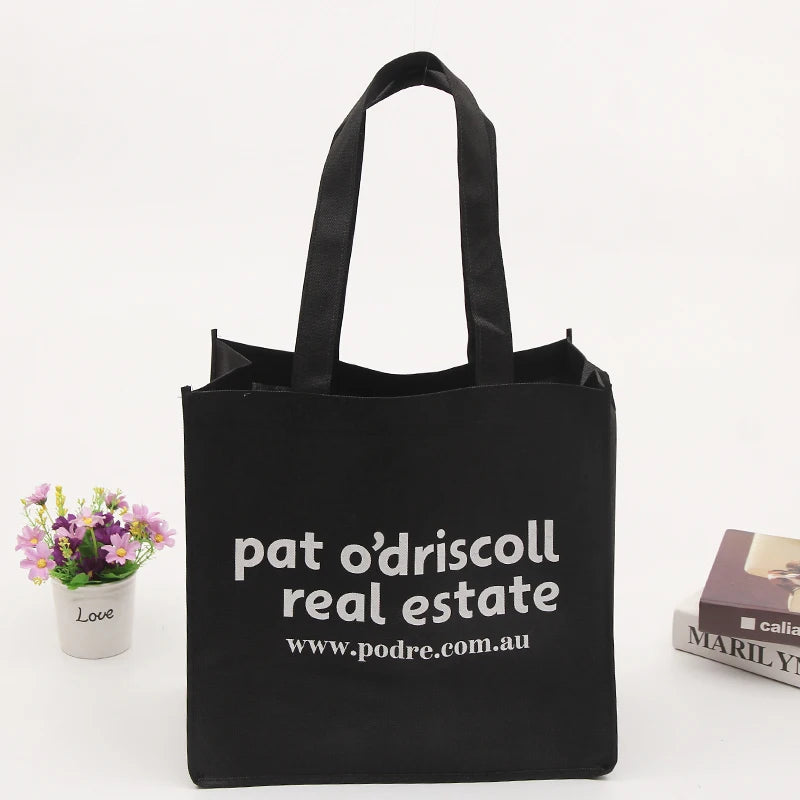 Customizable Eco-Friendly Recycled Shopping Tote Bag Non-Woven Reusable Bag with Custom Logo Trading Shows Option