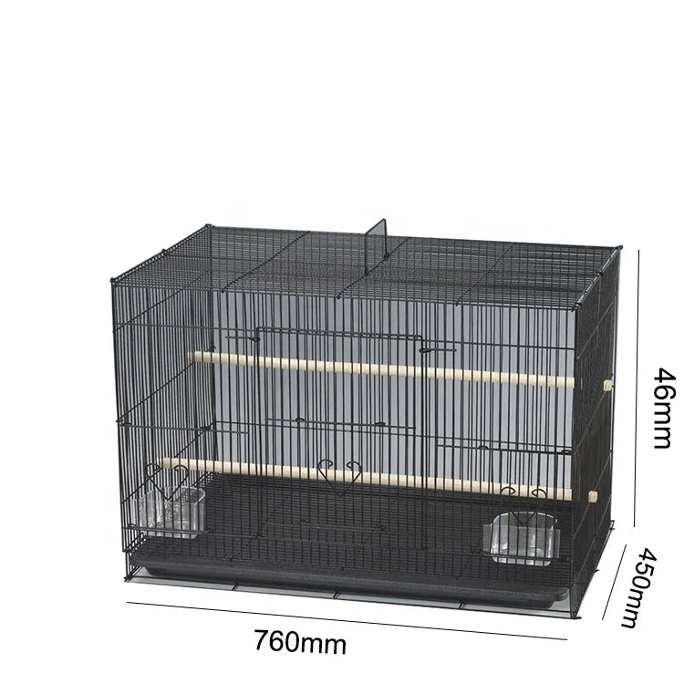 Custom Made Stainless Steel Square Rustproof Macaw Water Hanging Mini Bird Travel Cage Accesorios Para Jaulas De Pajaros