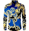 Custom Sublimation Print Shirt Men'S Long Sleeve High Quality Party Printed Shirt for Spring Autumn