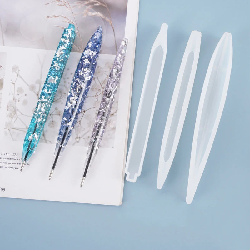 Handmade Silicone Casting Molds Epoxy Pens DIY Craft Resin Ballpoint Pen Resin Mold for Home Decoration Making Tool