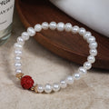 Good Luck Lotus Shape Freshwater Pearl Bracelet Simple Chinese Style Female Hand Jewelry Wholesale