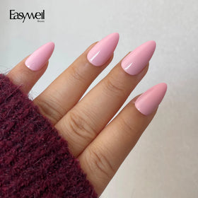Easywell Hot Selling Pink Solid Luxury False Nails Artificial Fingernails Nail Stickers Soft Acrylic Gel Press on Nails En Gros
