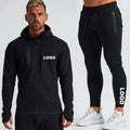 Sport Hoodie Two-Piece Sweatsuit Autumn Windproof Eco-Friendly Plus Size Sets for Men Outdoor Climbing