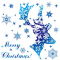 Christmas Decorations Snowflake Stickers Glass Window Decoration Stickers Christmas Blue Snowflake Elk Electrostatic Stickers
