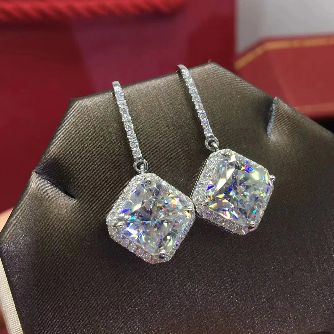 CAOSHI 2025 New Classic Silver Drop Shaped Cubic Zirconia Crystal Earring Women Romantic Wedding Earrings for Brides Bridesmaid