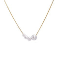 New Fashion Stainless Steel Natural Pearl Charm Link Chain Necklace for Women Pendant Choker Gift Engagement Party