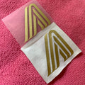 Recycled Material Neck Heat Transfer Labelgold Color Heat Press Label for T-shirt