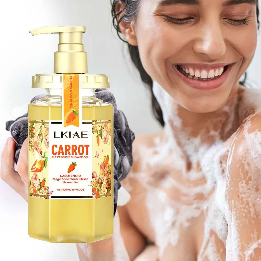 OEM ODM LKIAE Elf Perfume Honey Peach/Avocado Whitening Nourishing Exfoliating Eco-Friendly 500ml Body Wash Shower Gel