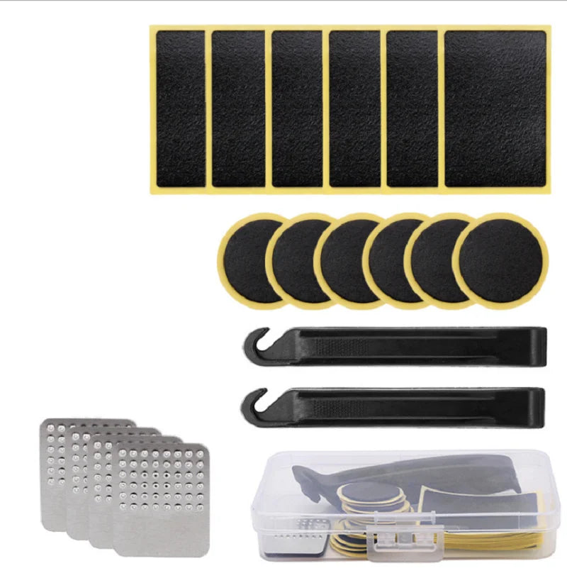 Glue-Free Portable Bike Tire Repair Cold Patch Bicycle Inner Tube Puncture Repair Tools Cycling Tire Patch Repair Kit