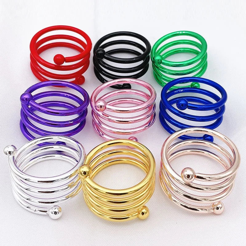 Metal Spiral Round Napkin Rings Holder Buckles for Dinner
