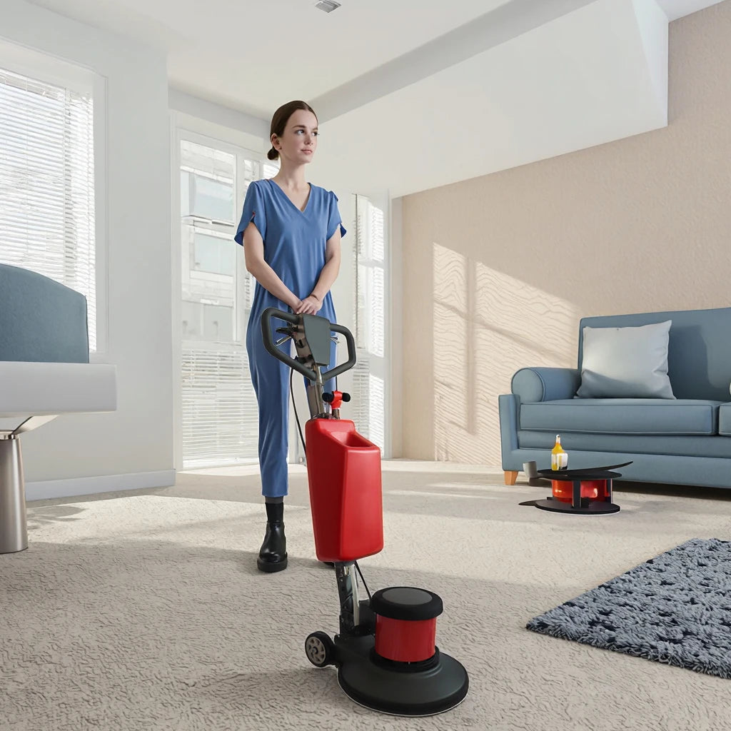 for cleaning company Aluminum material Multifunctional floor scrubber for cleaning floors carpets polishing aluminum body 1300W butterfly handle Cleaning service