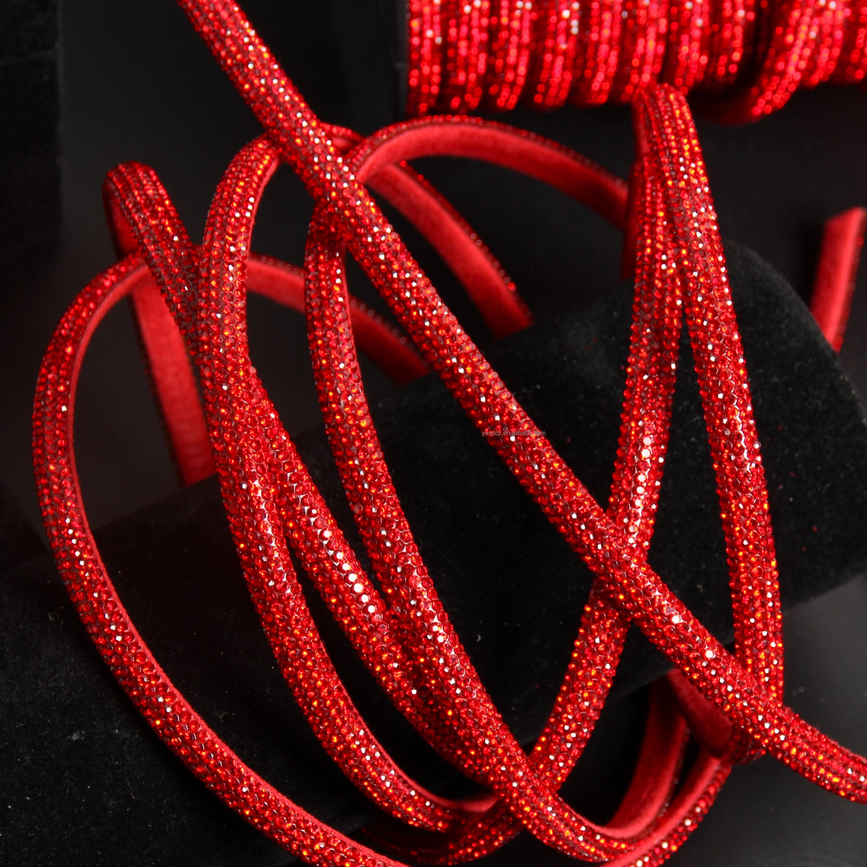 SINONG 4mm 5-Row Rhinestone Rope Flat Back Half Round Flash Tube for DIY Shoe Bag Garment & Processing Accessories