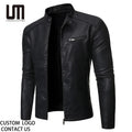 Clearance Sales Autumn Winter Men's Fashion Slim Streetwear PU Leather Motorcycle Jacket - Plus Size Coat (Trendy Outerwear)