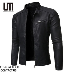 Clearance Sales Autumn Winter Men's Fashion Slim Streetwear PU Leather Motorcycle Jacket - Plus Size Coat (Trendy Outerwear)