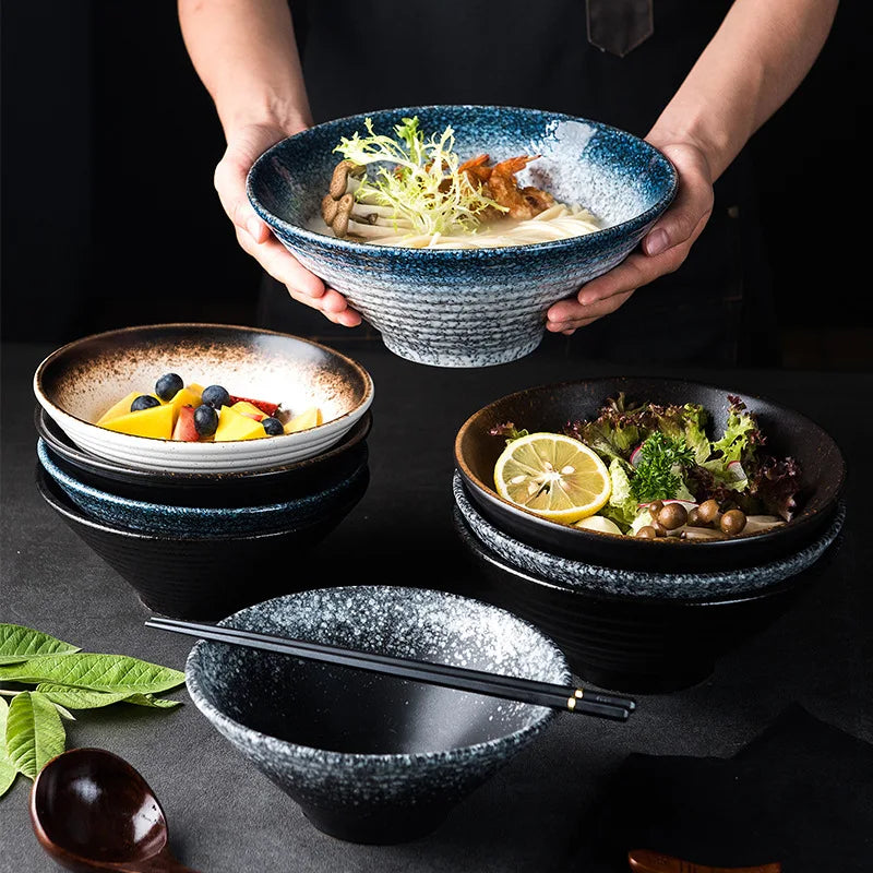 Ceramic Japanese Ramen Bowl Large Noodle Bowls for Pho Thai Miso Udon Soup Wonton Broth Soba or Asian Food