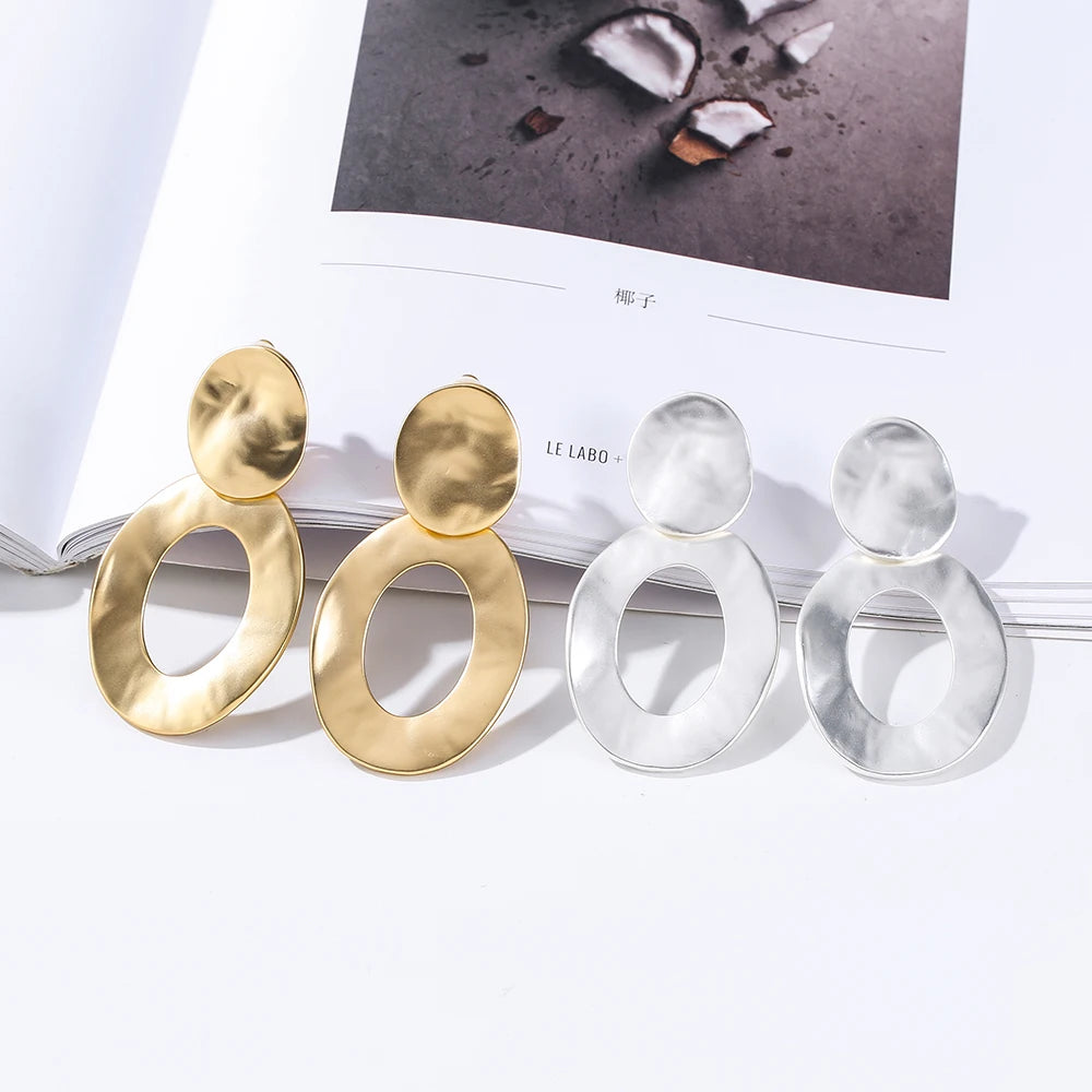 TongLing European Vintage Luxury Clip Earring Alloy Gold Plated Fashion Jewelry Drop Ear Clip for Women Gift