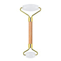 DIY White Jade Roller Gua Sha Set Amethyst Green Pink White Jade Heart Shaped Gua Sha Stone and Wood Face Roller Crystal Guasha
