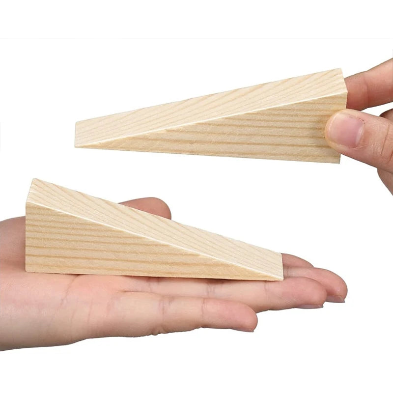 Tailai Using Pine Wood Tapered Wedges and Angled Blocks for the Precise Installation and Fixation of Door and Window Frames
