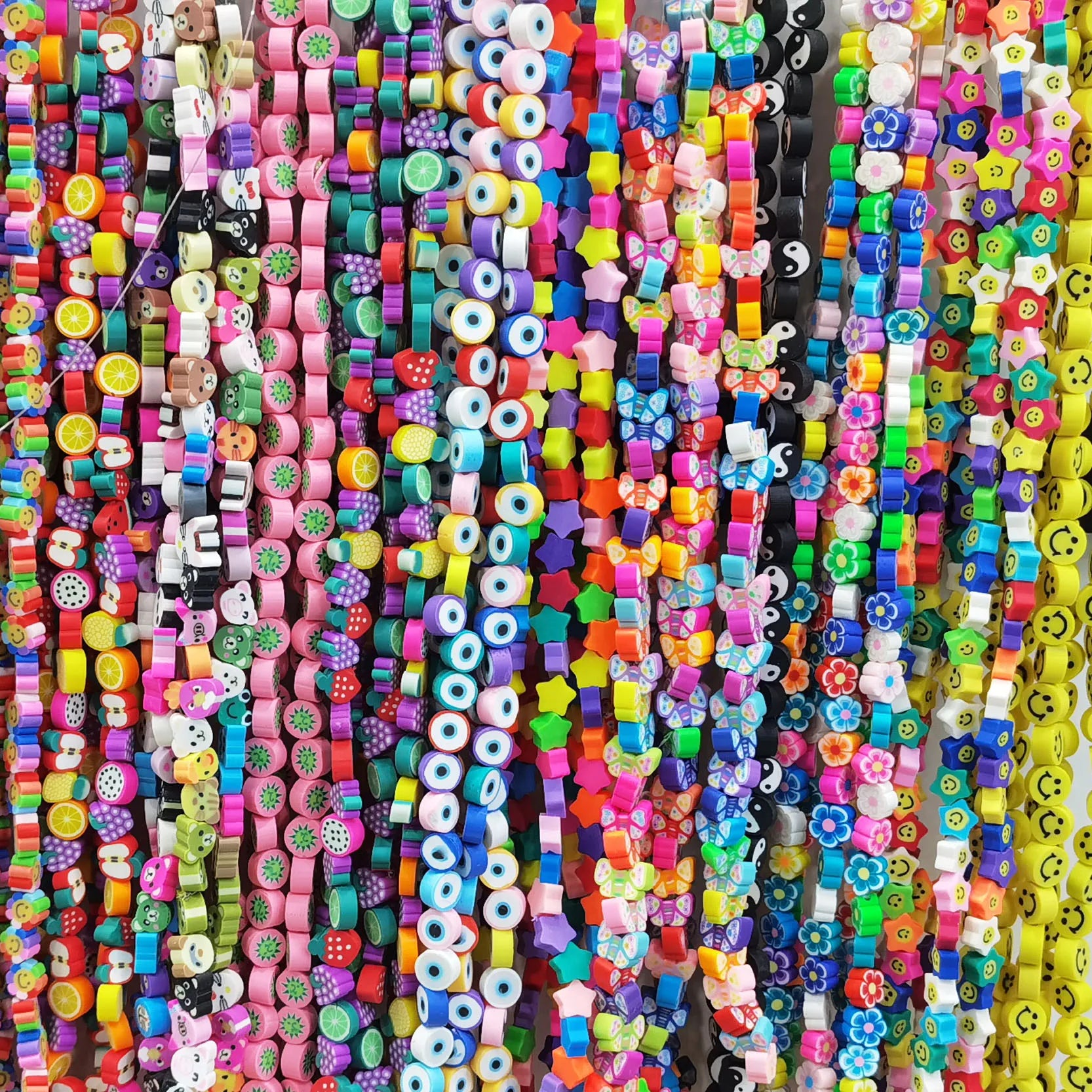 10mm Ceramic Clay Porcelain Flower Beads   Polymer Clay Spacer Beads Jewelry Making