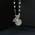 Lucky Jewelry Clear Jade Money Bag Pendant Necklace 925 Sterling Silver Chalcedony Charm Pendant Necklace for Women