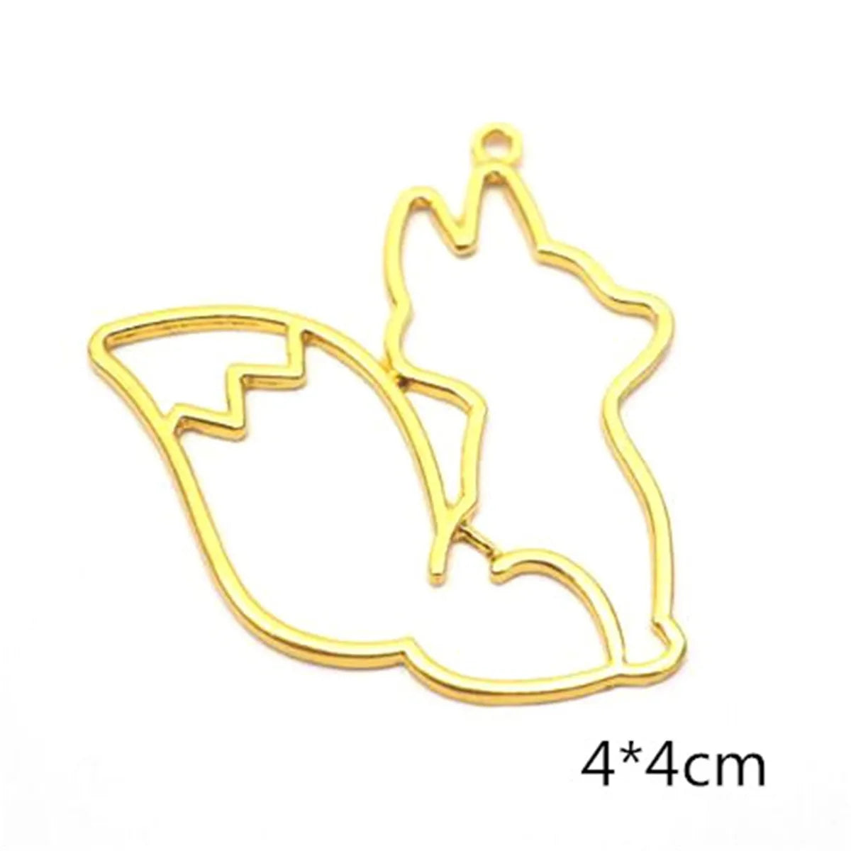 5PCS Fox Collection Metal Frame Pendant Open Bezel Setting for UV Resin Jewelry DIY Decor