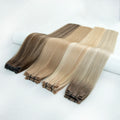 LeShine New Design Super Thin Hand Tied Machine Double Weft Genius Hair Weft 12a Mink Russian Genius Weft Hair Extensions