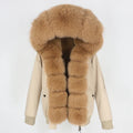 OFTBUY2023 Bomber Waterproof Parka Winter Jacket Women Natural Real Fox Fur Collar Hood Coat Detachable Warm Outerwear
