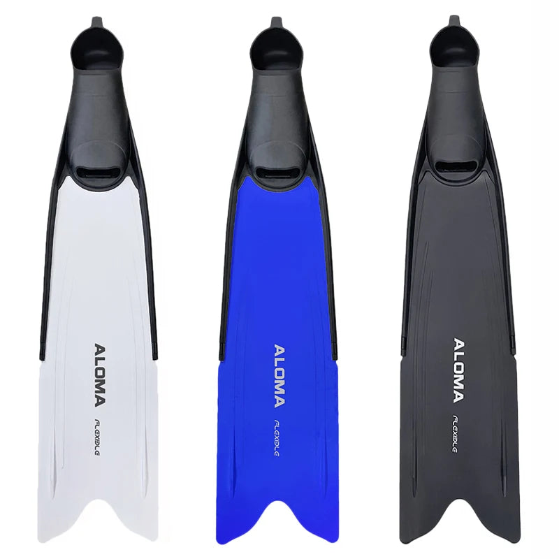 Aloma Custom Long Blade Freediving Fins with Foot Pocket for Diving Spearfishing Freediving Flipper Scuba Equipment