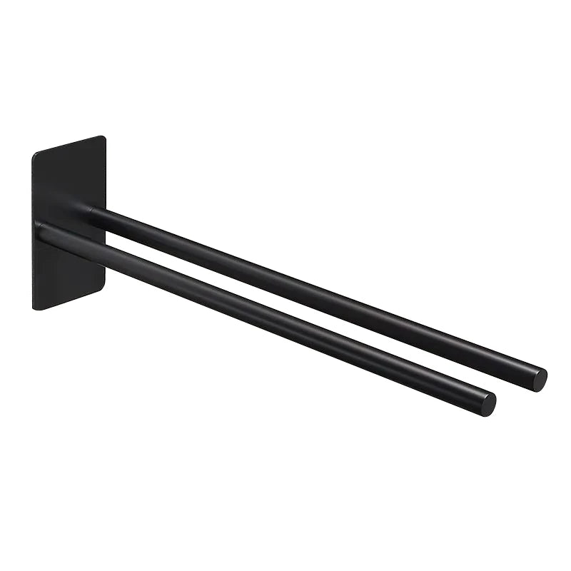 HOMEDEC Double Arms Contemporary Design Wall-Mounted Bathroom Towel Bar No Drilling SUS 304 Stainless Steel Towel Rack Heater