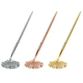 Ready Ship Luxury Gold Plated Metal Slim Sports Desk Pen Stand Customized Logo Eco-Friendly Ink Ballpoint for Hotels Banks Gifts