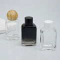 Portable 30ml Square Clear Glass Body Oil Bottle Empty Perfume Oil Bottles with Pump Sprayer for Skincare Packaging MOQ 100pcs