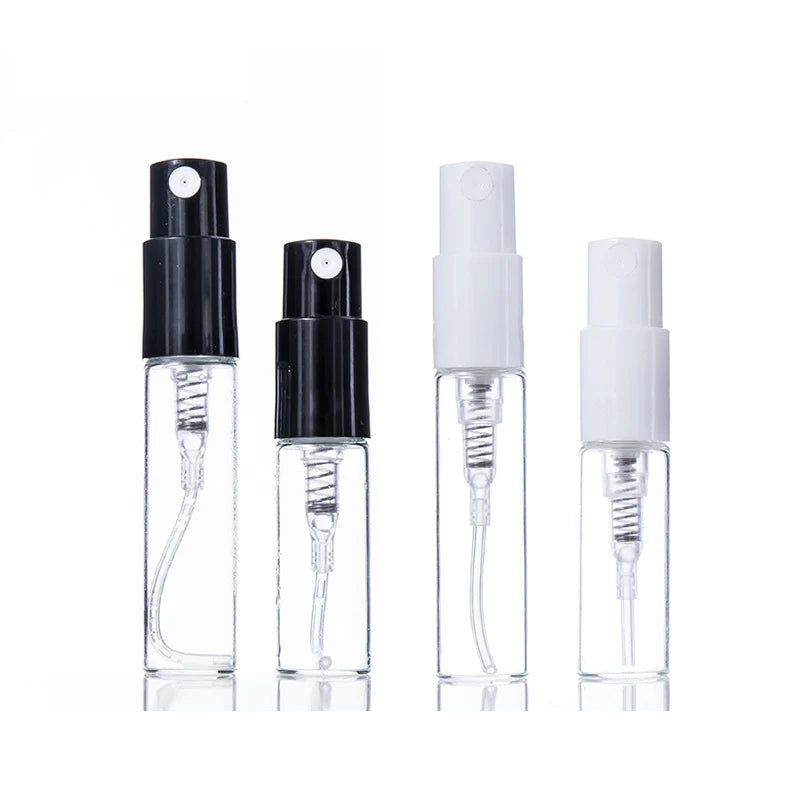 Wholesale Small Empty 2ml 3ml Black White Tester Perfume Glass Mist Spray Bottles