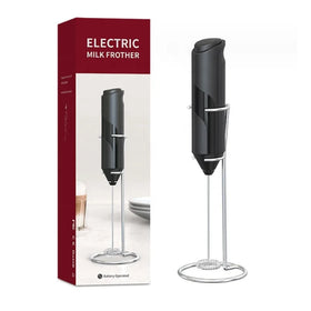 Custom Logo Food-Grade Stainless Steel Battery Operated Coffee Frother Handheld Automatic Electric Milk Frother