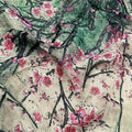 Breathable Beautiful Fashion Good Quality Printed Design Silk Linen Fabric for Lady Garment Kimono Sleepwear