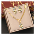 New 18 Gold Plated Stainless Steel Devil Eye Earrings Bracelet Necklace Jewelry Sets Hamsa Hand Pendant Necklace Women