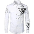 High Quality Men's Casual Slim Fit Shoulder Floral Printing Breathable Shirts for Spring