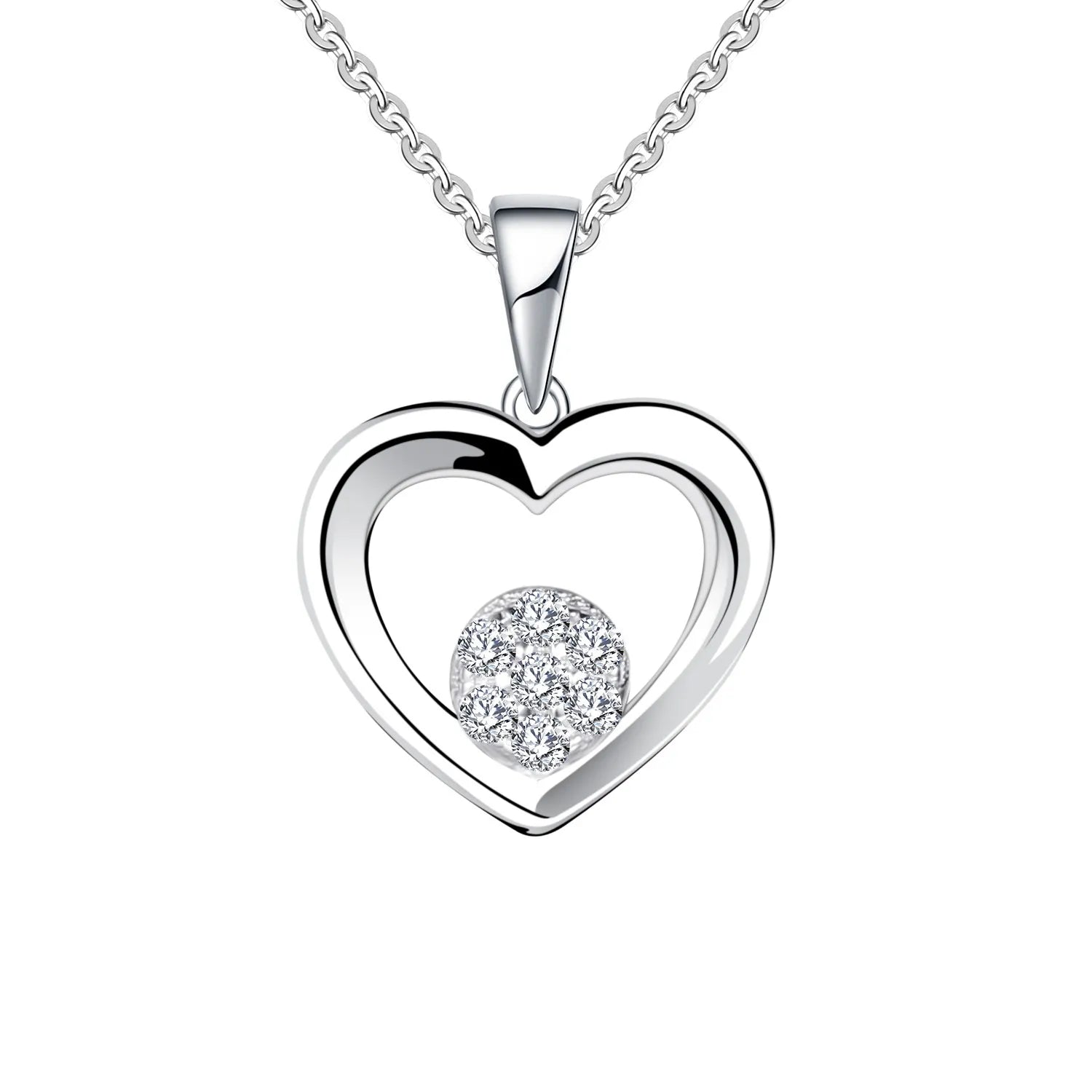 Crazy Love Pendant Necklace 925 Sterling Silver Heart Necklace Mother Gift Mother Necklaces Girlfriend Jewelry