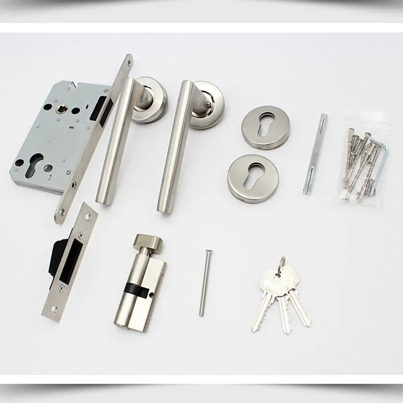 Stainless Steel 304 Silent Automatic Closed Bedroom Door Lock Hidden Latch Magnetic Mortise Lock
