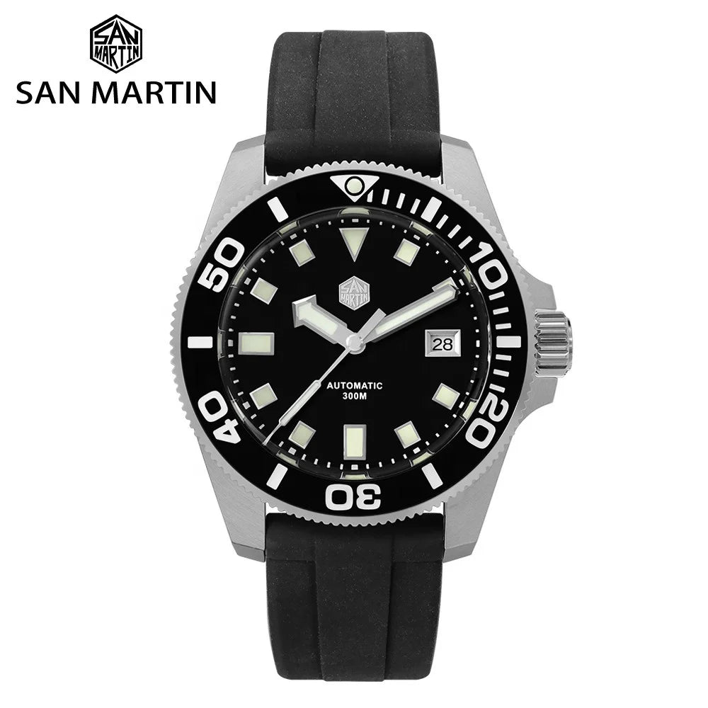 1pcs Can Be Custom logo San martin Classic Diver Sapphire Glass 30atm Stainless Steel NH35 Mechanical Automatic Watch for Men