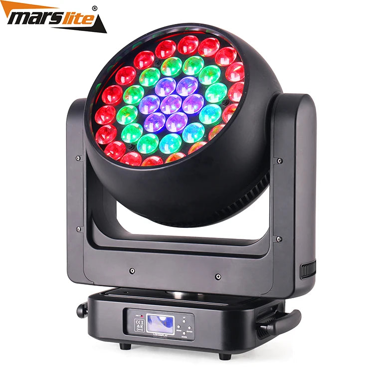 37x25W 4-in-1 RGBW DMX LED Zoom Wash Stage Lighting Bee Eye Moving Head for Night Club & DJ Stage Equipment