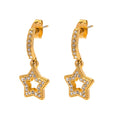Gold Plated Jewelry High Quality Waterproof 18K Gold Plated Romantic Stainless Steel Star Pendant Earrings