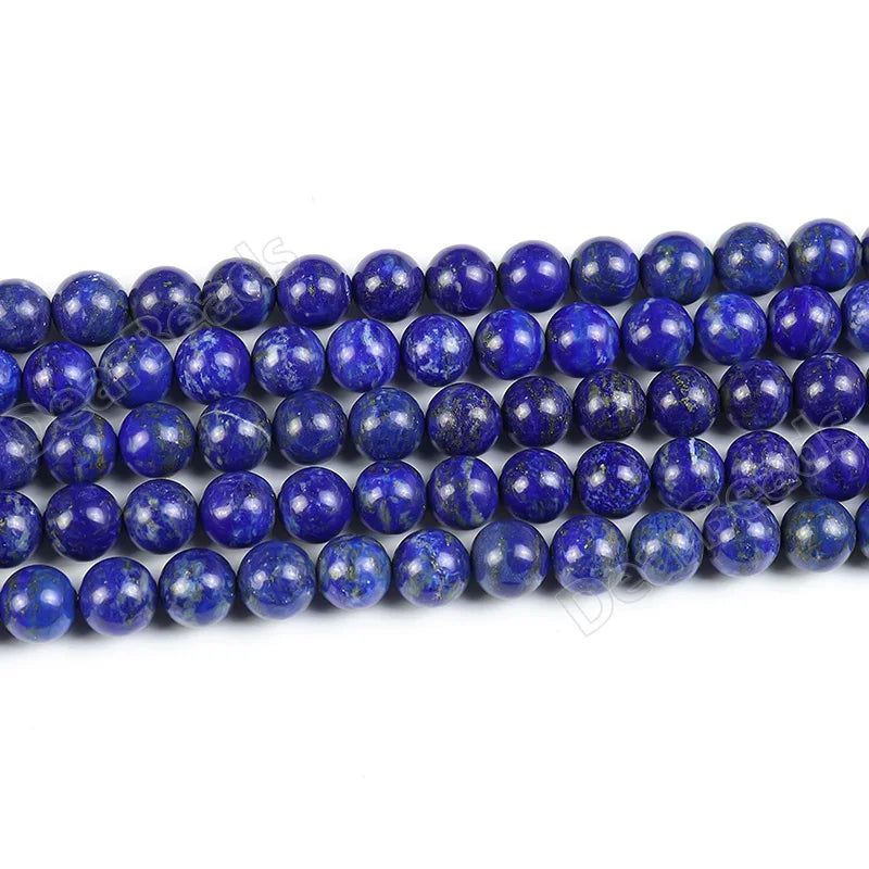 Wholesale High Quality Genuine Blue Lapis Lazuli Loose Beads Strand for Mala Bead Making 4mm 6mm 8mm 10mm Length 38cm 15" MegaBDM