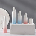 Ready to Ship Twist Cosmetic Serum Frosted White Gradient Color Round Empty Airless Pump Bottle 50ml