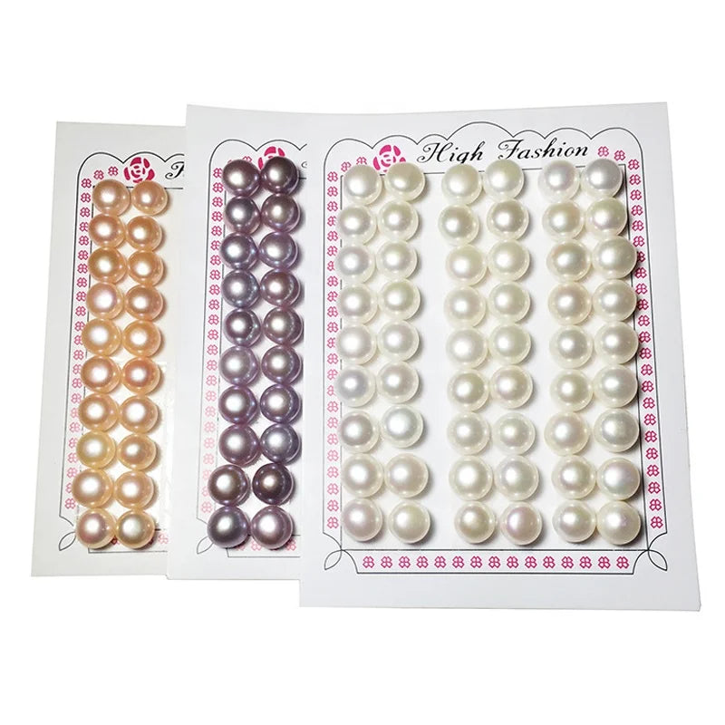 Factory Price Natural Pearls Beads 2-10mm 3A Grade Half Hole Freshwater Button Pearl for Earrings Necklaces Rings Making